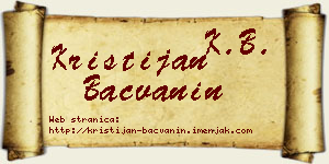 Kristijan Bačvanin vizit kartica